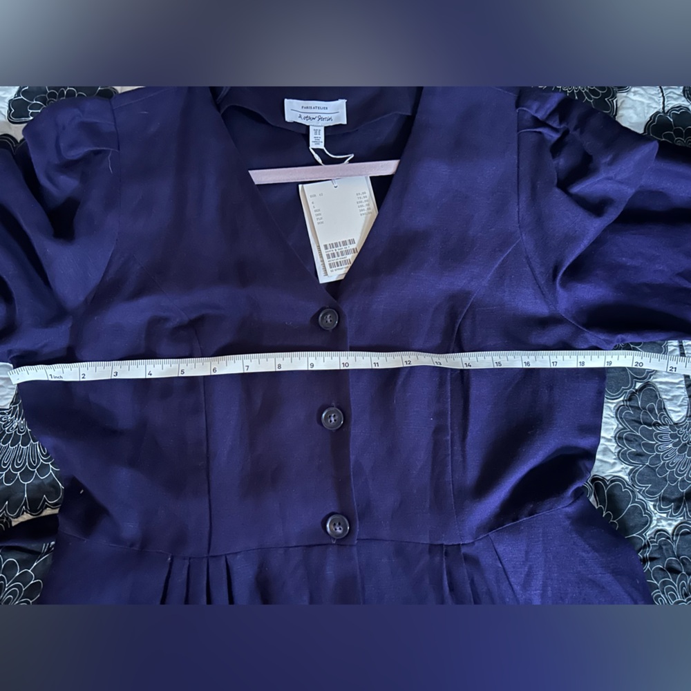 & Other Stories Navy Button-Front Midi Dress | Size 10 | Never Worn - Picture 7 of 8